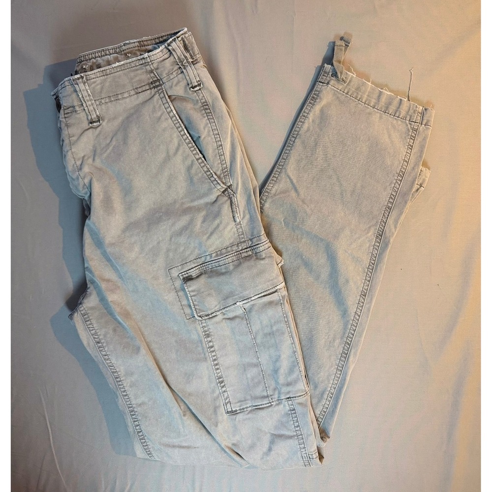 American Eagle Flex Slim Cargo Pants Mens 32x34 Gray Tapered Utility Trousers
